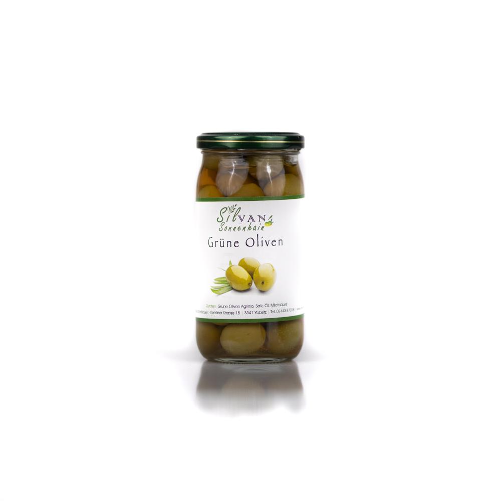 grüne Oliven im Glas - 215g